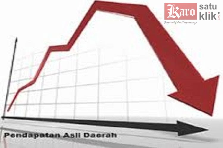 Pendapatan Asli Daerah (PAD) Kabupaten Karo menurun digambarkan dalam bentuk grafik