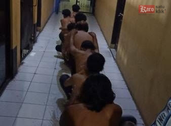 Brimob Amankan Sejumlah Pemuda Genk Motor di Medan