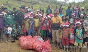 Bulan Kasih Natal, Satgas Paskhas Pamrahwan Papua Gelar Baksos