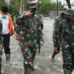 Panglima TNI Hadi Tjahjanto Menerjang Banjir di Liang Anggang