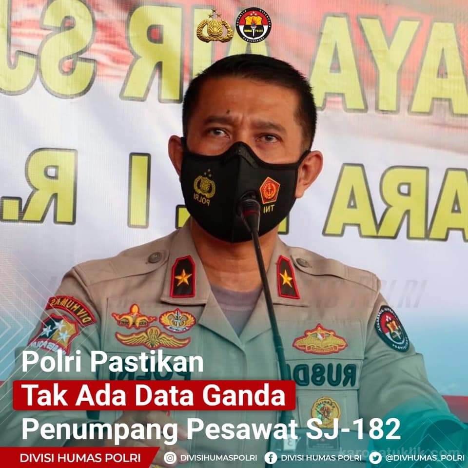 Polri Pastikan Tak Ada Data Ganda Penumpang Pesawat SJ-182