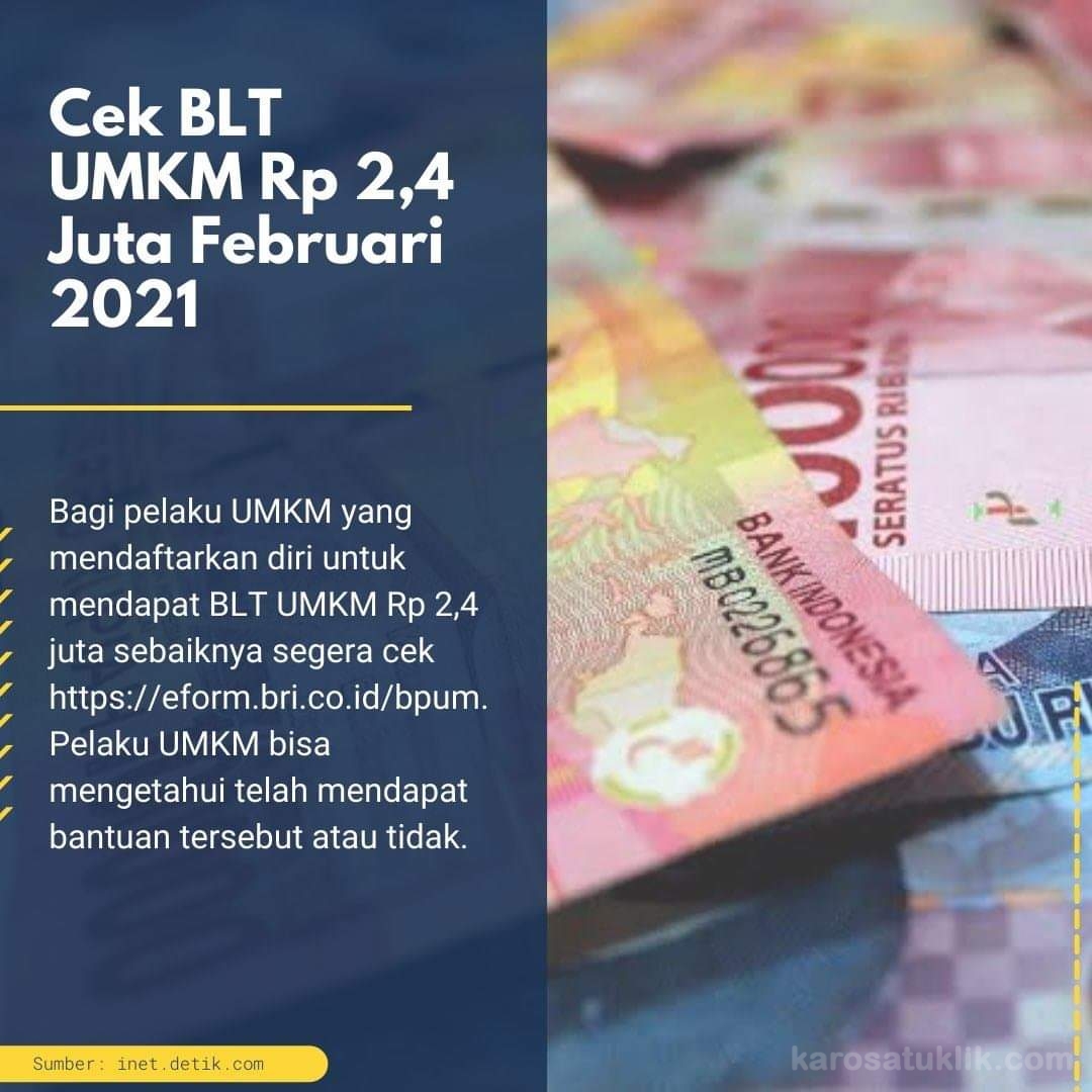 Cek BLT UMKM Rp 2,4 Juta untuk Februari 2021