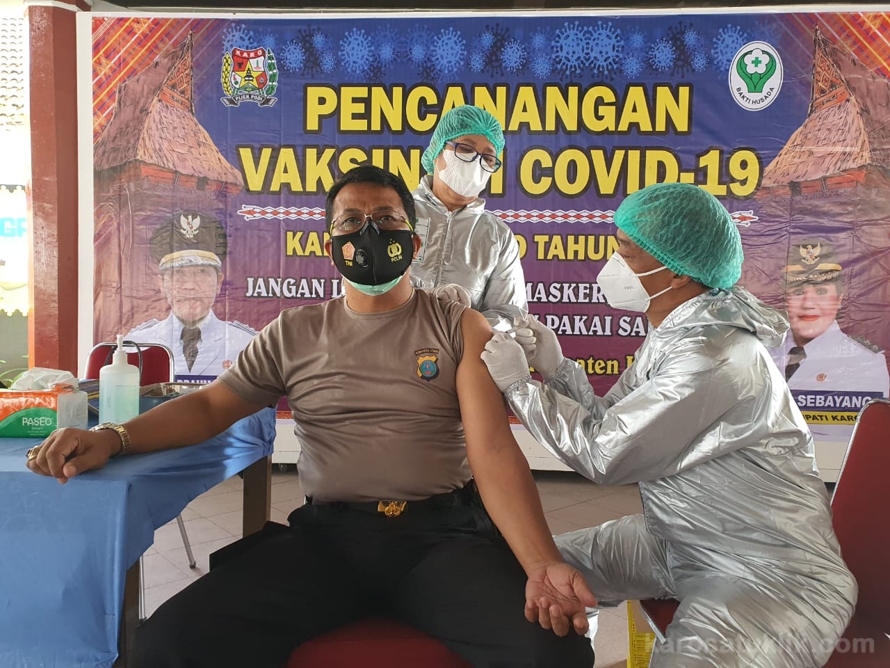 Vaksinasi Covid-19 Kapolres Kabupaten Karo