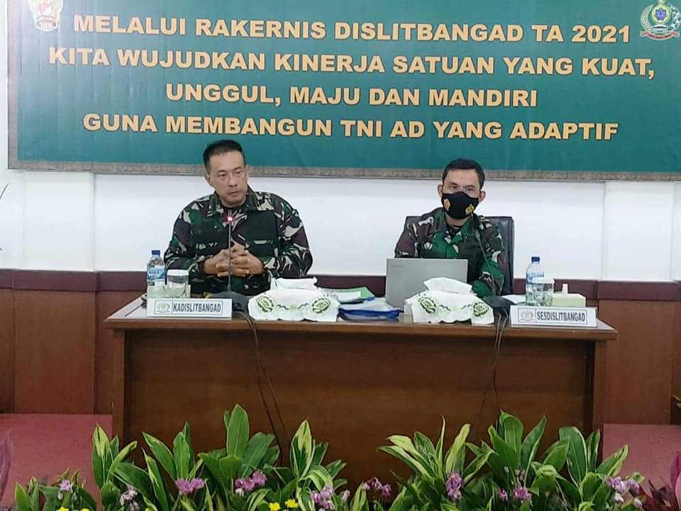 Bangun Kemampuan Teknologi TNI AD Yang Adaptif, Dislitbangad Gelar Rakernis TA 2021