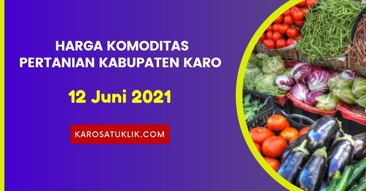 Daftar Harga Komoditas Pertanian Kabupaten Karo, Sabtu 12 Juni 2021