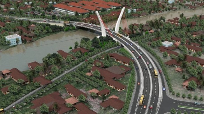 Jembatan Sei Alalak merupakan jembatan dengan tipe cable stayed berbentuk melengkung pertama di Tanah Air