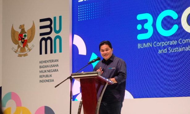 Menteri BUMN Erick Thohir menjadi narasumber dalam seminar daring yang digelar Universitas Indonesia.