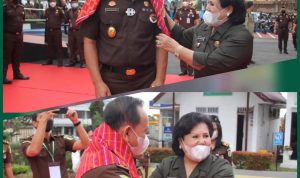 Kepala Kejaksaan Tinggi Sumatera Utara (Kajati Sumut) IBN Wiswantanu, SH, MH tinjau kegiatan Adhyaksa Peduli Vaksin Covid-19 di Kejaksaan Negeri Karo, Jalan Letjen Djamin Ginting Kabanjahe