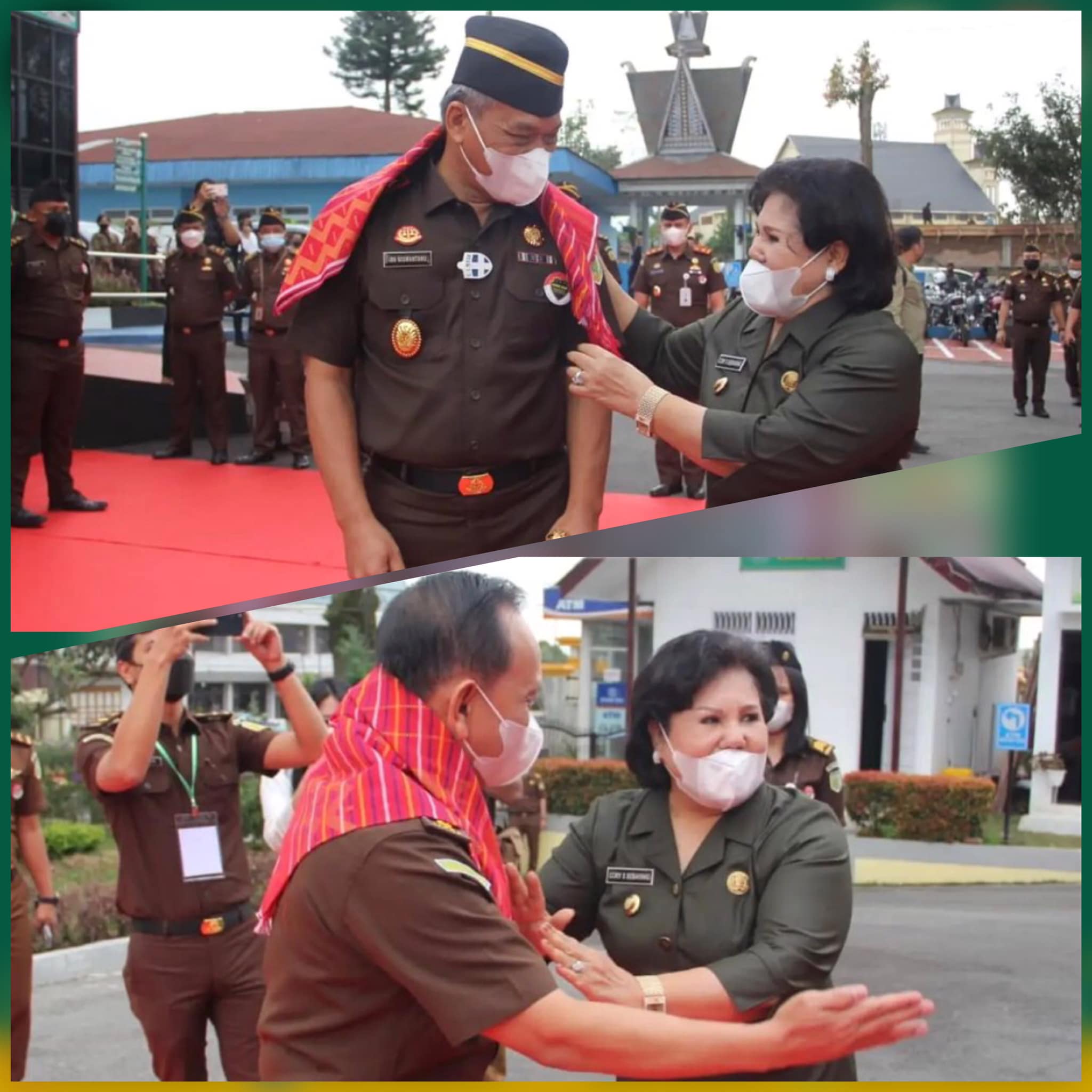 Kepala Kejaksaan Tinggi Sumatera Utara (Kajati Sumut) IBN Wiswantanu, SH, MH tinjau kegiatan Adhyaksa Peduli Vaksin Covid-19 di Kejaksaan Negeri Karo, Jalan Letjen Djamin Ginting Kabanjahe