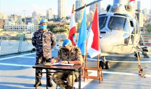 KRI Sultan Iskandar Muda-367 Terima Kunjungan Pejabat MTF UNIFIL
