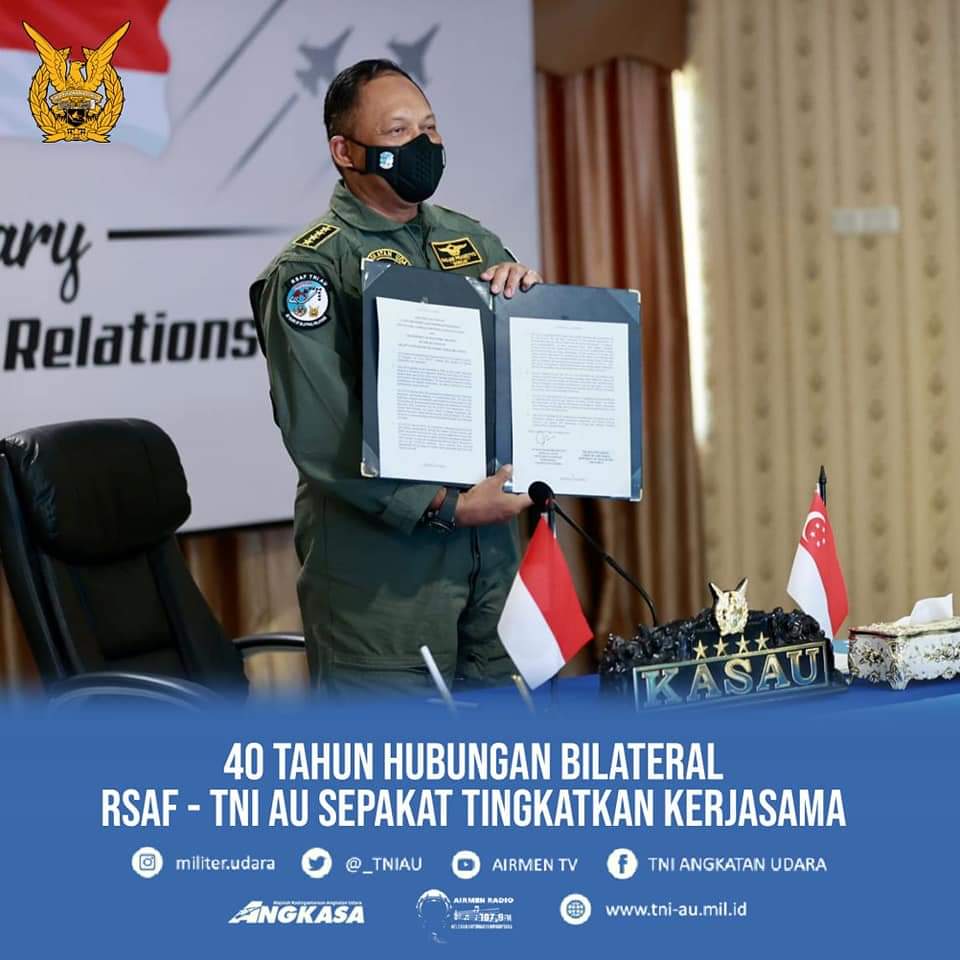 Tahun ini, hubungan bilateral TNI AU dan Angkatan Udara Singapura (RSAF) memasuki usia 40 tahun