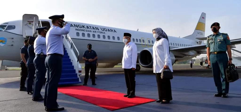 Wakil Presiden (Wapres) Ma’ruf Amin pagi ini bertolak ke Ambon untuk melakukan kunjungan kerja di Provinsi Maluku, Rabu (13/10/2021).