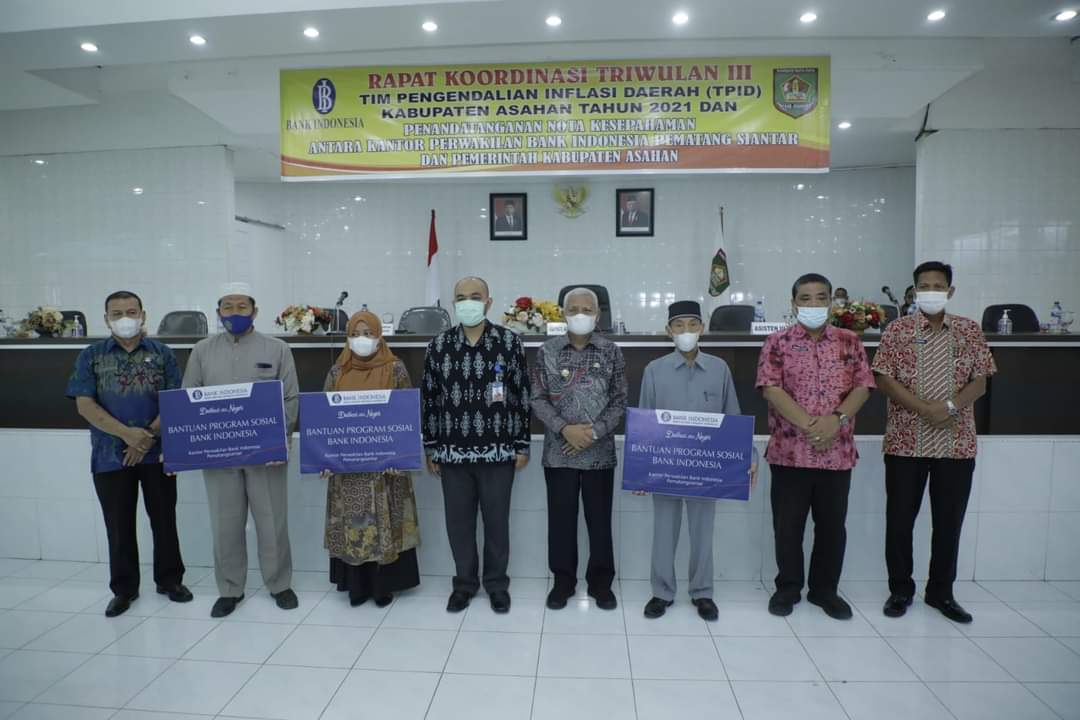 Bupati Asahan H. Surya, BSc membuka secara resmi Rapat Koordinasi Triwulan III Tim Pengendalian Inflasi Daerah (TPID) Kabupaten Asahan Tahun 2021 di Aula Melati Kantor Bupati Asahan