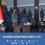 Kasau Marsekal TNI Fadjar Prasetyo, S.E., M.P.P., membuka Latihan Angkasa Yudha 2021 secara telekonferen, di Seskoau Lembang Bandung, Senin (25/10/2021).