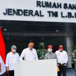 Presiden RI Joko Widodo (Jokowi) meresmikan Rumah Sakit (RS) Modular Jenderal TNI L.B. Moerdani di Merauke, Papua, Minggu (03/10/2021).