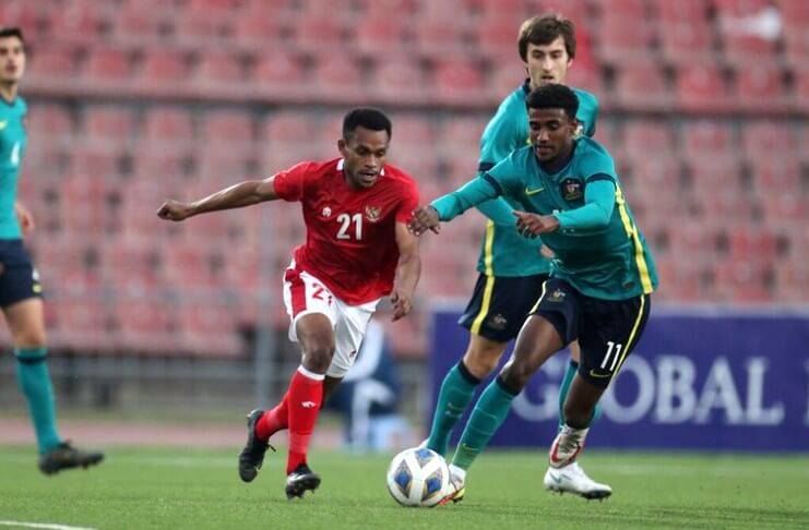 Australia sukses menaklukkan timnas U-23 Indonesia pada leg kedua Kualifikasi Piala Asia U-23 2022 di Central Republican Stadium, Dushanbe, Tajikistan