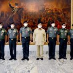 Prabowo Subianto Terima Pelaporan Kenaikan Pangkat 7 Perwira Tinggi TNI di Lingkungan Kementerian Pertahanan RI