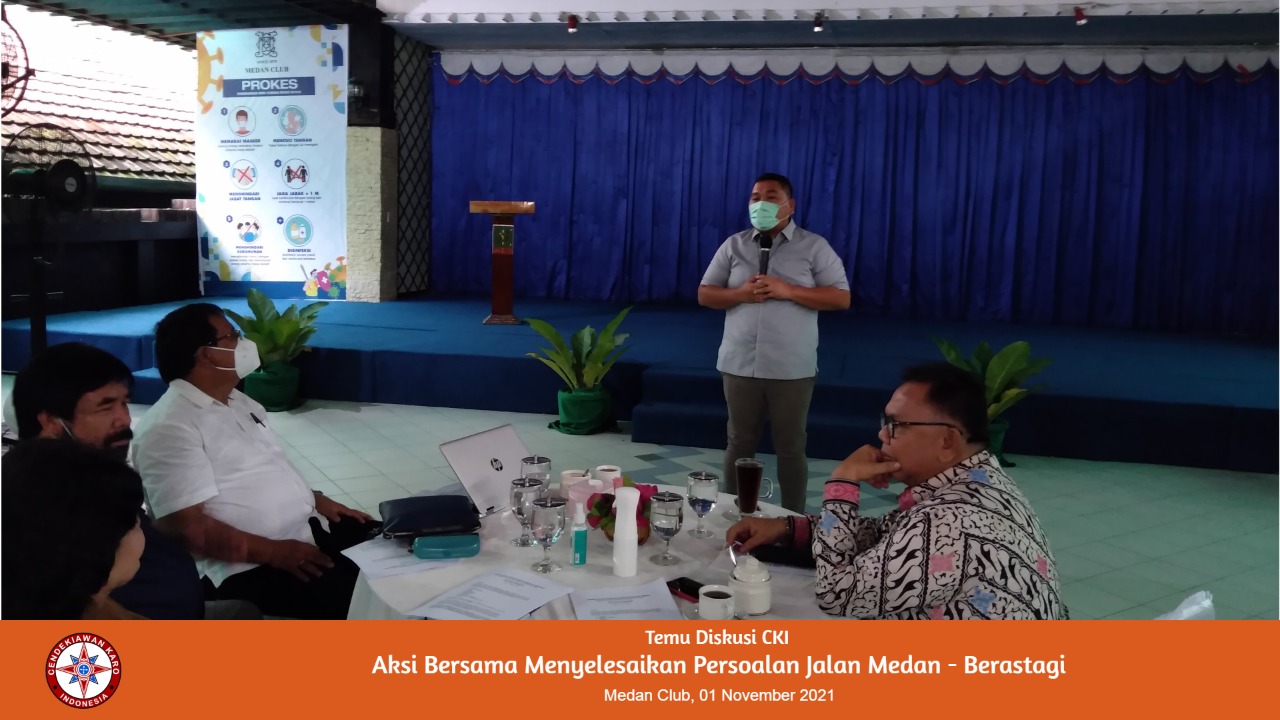 Mencermati perkembangan jalan Medan-Berastagi yang semakin lama semakin tinggi tingkat kemacetannya, Ikatan Cendekiawan Karo Indonesia (ICKI) Sumatera Utara mengadakan pertemuan dengan Pemkab Karo di Medan Club, Jalan Kartini Medan, Senin (1/11/2021).