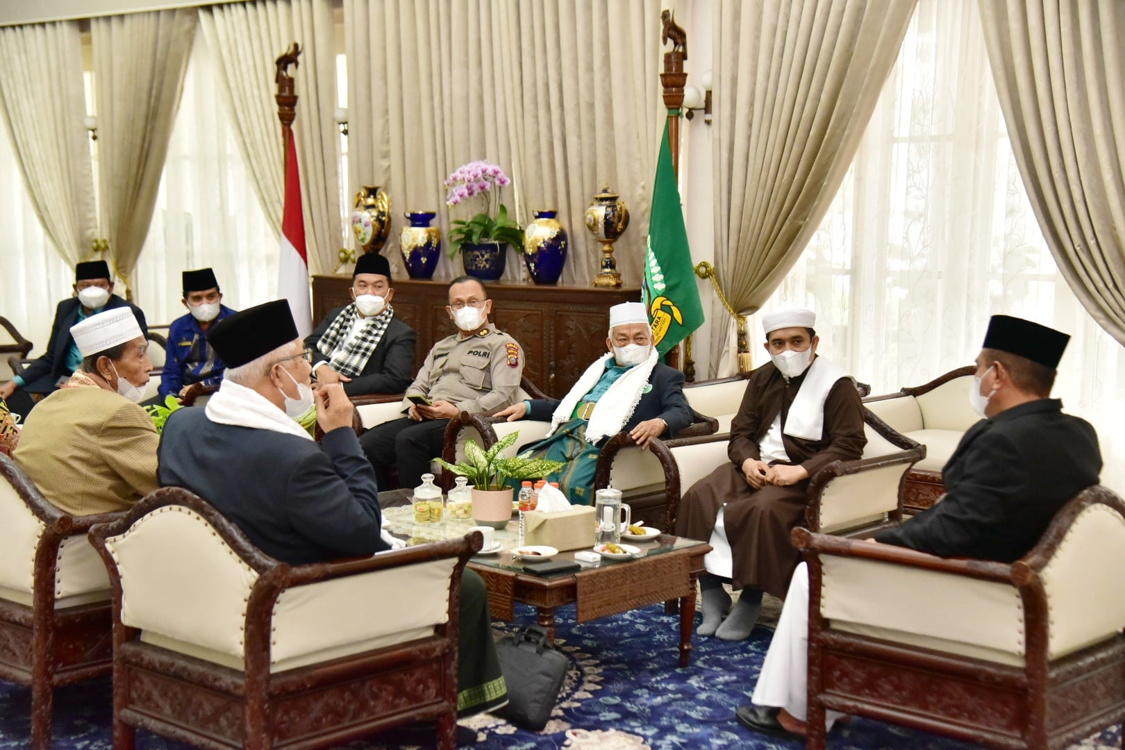 Gubernur Sumatera Utara (Sumut) Edy Rahmayadi membuka kegiatan Konferensi dan Silaturahmi bersama Ulama-TNI/Polri dalam rangka sinergi tujuan pembangunan di seluruh lini kehidupan masyarakat, di Aula Tengku Rizal Nurdin, Rumah Dinas Gubernur, Jalan Jenderal Sudirman Nomor 41 Medan