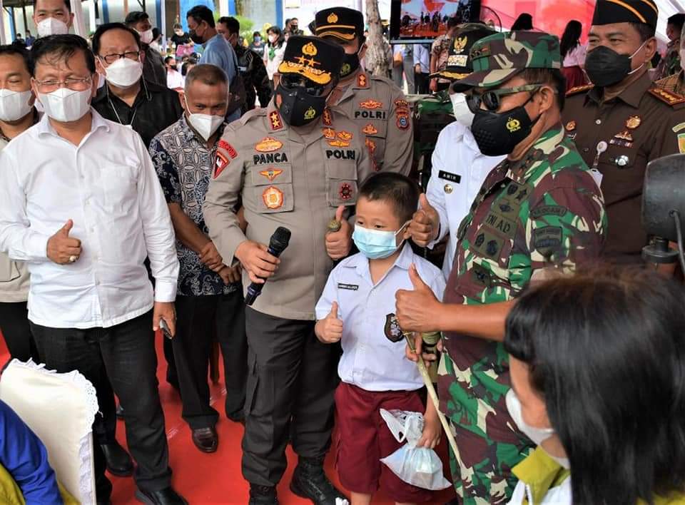 Pangdam I/BB Bersama Kapoldasu Tinjau Vaksinasi Anak di Kota Rambutan