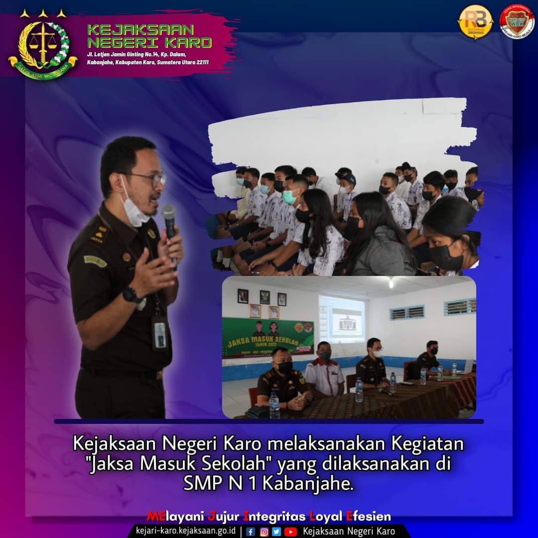 Kenali Hukum, Jauhi Hukuman: Jaksa Masuk Sekolah di SMPN 1 Kabanjahe