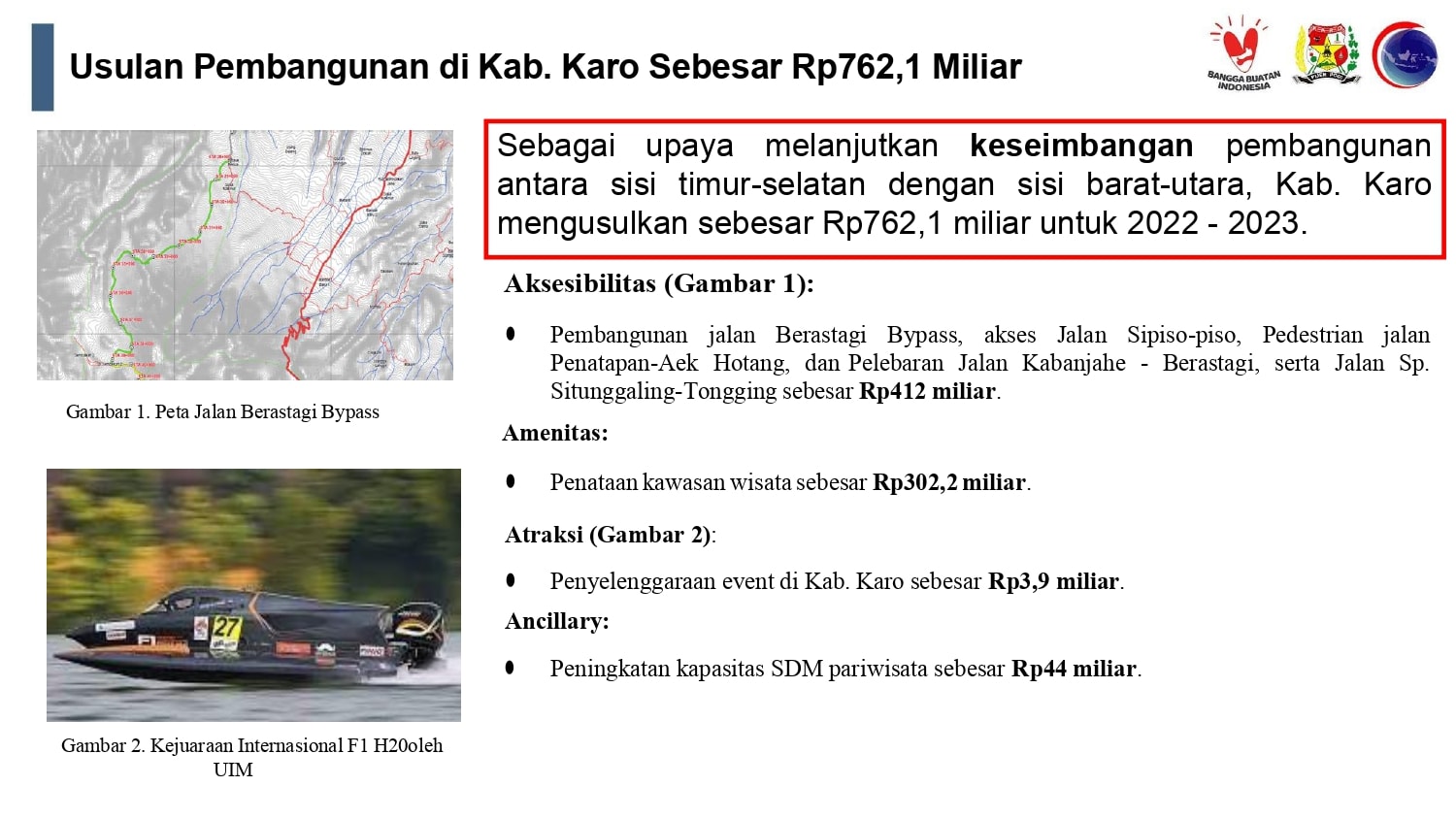 Bupati Karo Cory Sebayang ‘Bisikkan’ Usulan Pembangunan Berskala Nasional Kepada Jokowi Dengan Total Sebesar Rp762,1 Milyar
