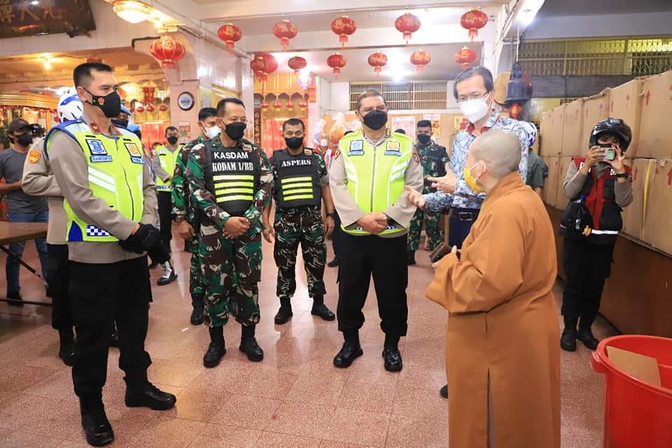 Kasdam I/BB Hadiri Patroli Bersama TNI-Polri PAM Malam Tahun Baru Imlek 2022