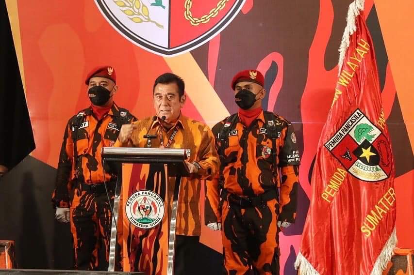 Pembukaan Musyawarah wilayah (Muswil) XIV Pemuda Pancasila Sumatera Utara digelar di Hotel Santika Dyandra, Jumat malam, 4 Februari 2022.