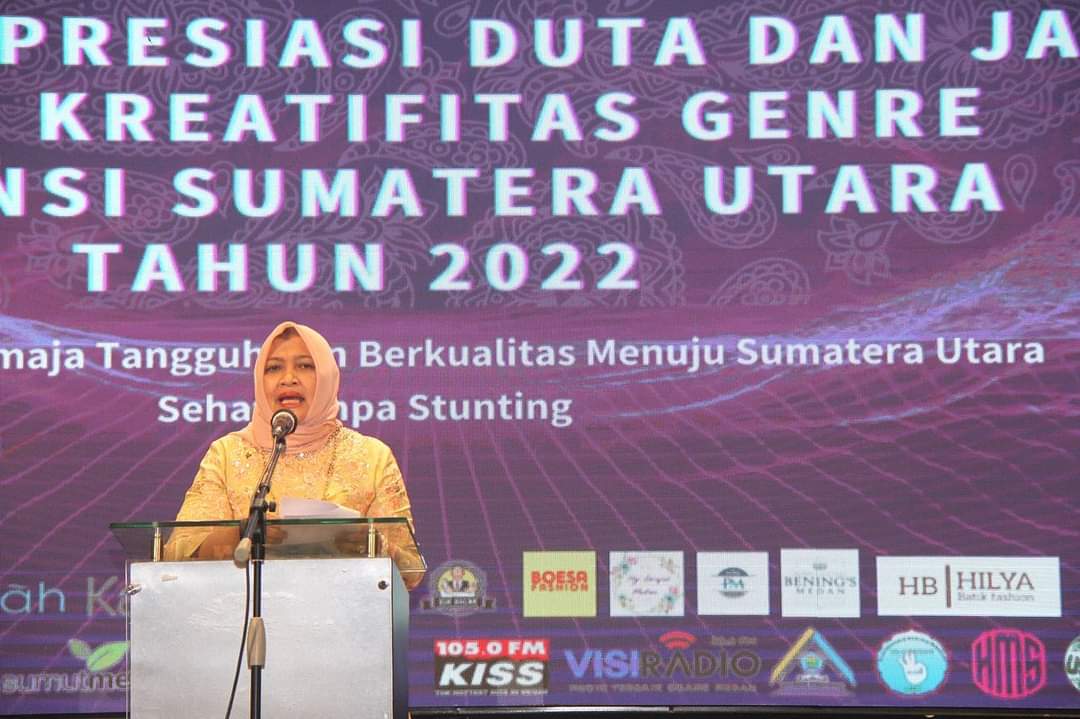 Ketua Tim Pengerak (TP) Pemberdayaan Kesejahteraan Keluarga (PKK) Sumatera Utara (Sumut) Nawal Lubis mengapresiasi pemilihan Duta GenRe (Generasi Berencana) 2022.