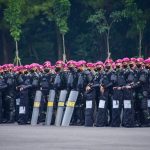 Pasmar 1 Gelar Apel Pasukan Pengamanan Aksi Unjuk Rasa 11 April 2022