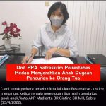 Unit PPA Polrestabes Medan melakukan Restorative Justice kasus dugaan pencurian tas berisi uang Rp 40 juta yang dilakukan tiga orang anak perempuan di Kompleks Dwikora, Harjosari II, Kecamatan Medan Amplas Kota Medan dan hal itu sempat viral di media sosial.