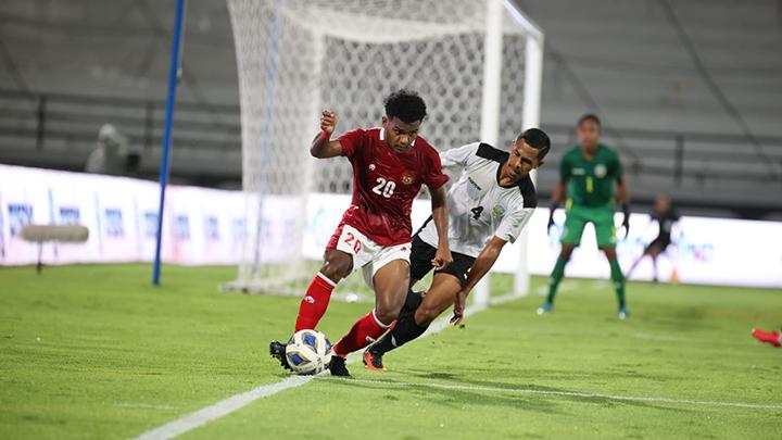 Timnas Indonesia U-23 mengemas kemenangan atas Timor Leste U-23 dalam laga fase grup SEA Games 2021 (SEA Games 2022) di Stadion Viet Tri, Vietnam, Selasa (10/5/2022) malam.