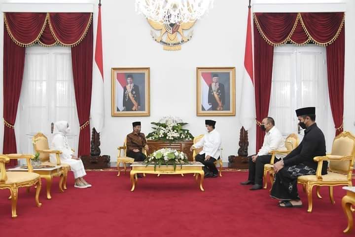 Presiden RI Joko Widodo (Jokowi) dan Ibu Iriana kembali bersilaturahmi pada momen hari pertama Idulfitri 1443 Hijriah, Senin (02/05/2022).