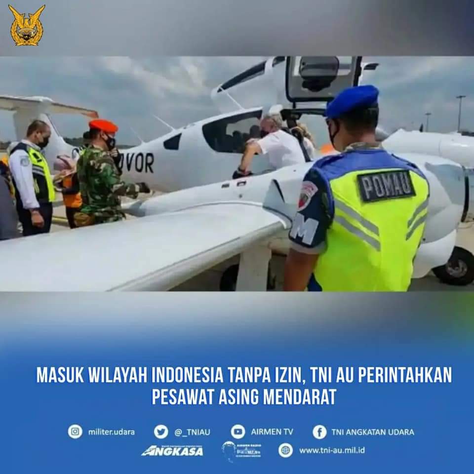 Masuk Wilayah Indonesia Tanpa Izin, TNI AU Perintahkan Pesawat Asing Mendarat