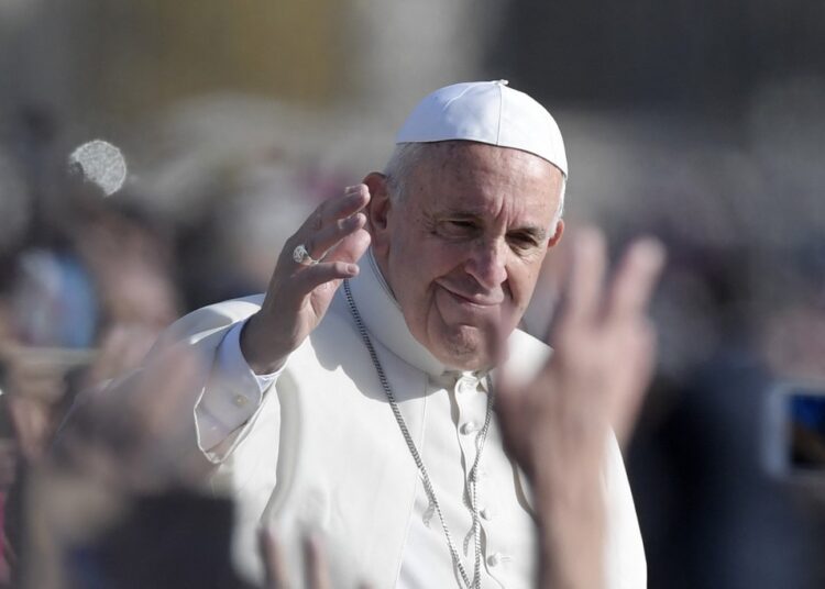 (FILES) Pope Francis greets the crowd from the popemobile after the celebration of a mass marking the end of the Jubilee of Mercy, on November 20, 2016 in Vatican. Pope Francis marks 12 years as head of the Catholic Church on March 13, 2025, seemingly out of danger after a month in hospital but with his health casting a shadow over his future. The 88-year-old was for a time critically ill as he battled pneumonia in both lungs at Rome's Gemelli hospital, where he was admitted on February 14, 2025. (Photo by TIZIANA FABI / AFP)